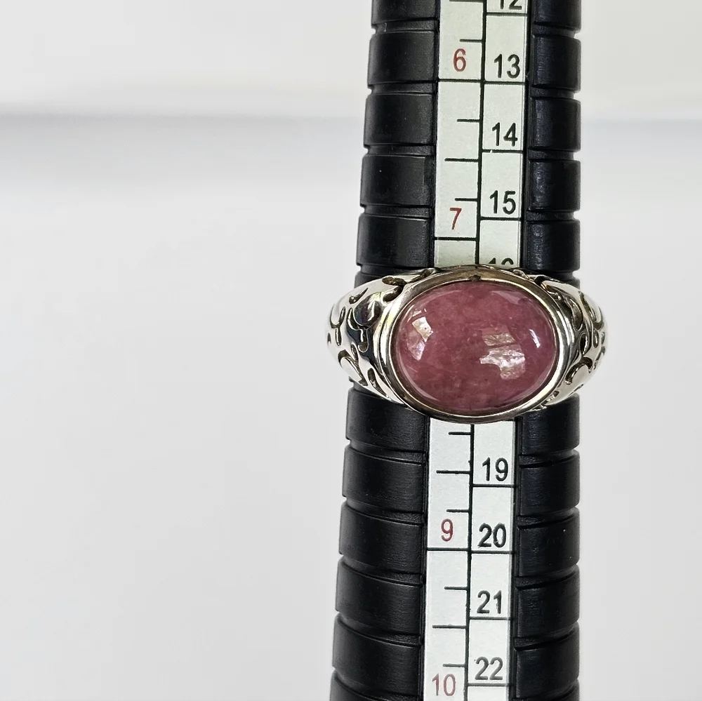 Vintage Natural Rhodochrosite Ring Sterling Silver Size 8! - Picture 11 of 11